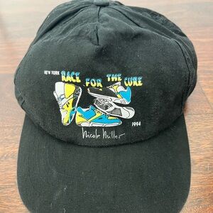 1990s Nicole Miller New York Vintage Y2K Race For The Cure Black Baseball Hat